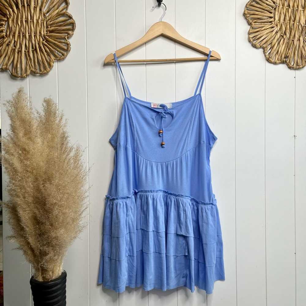 Free People mini dress tiered cotton beach casual… - image 1