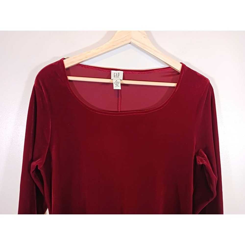 Vintage Gap Witchy Whimsigoth Burgundy Velvet Lon… - image 3