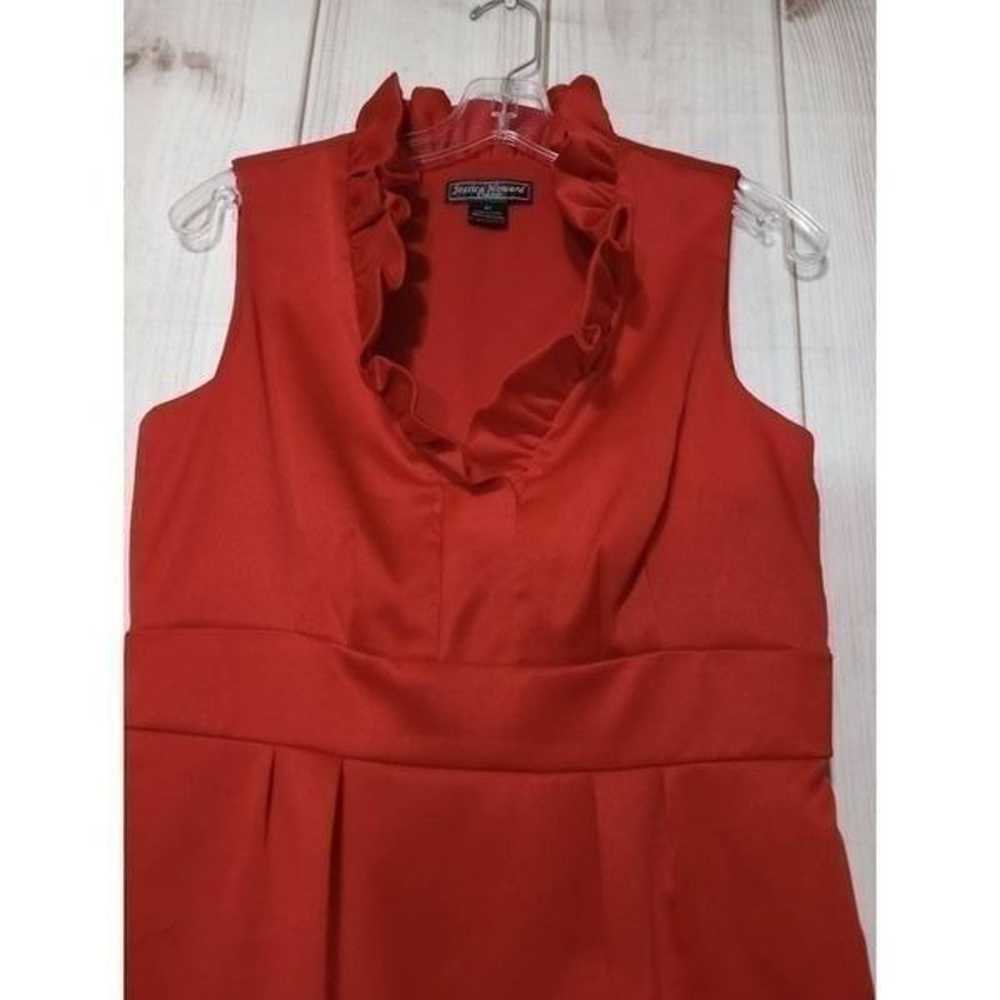 Jessica Howard Dress Ladies 10 Red Ruffle - image 3