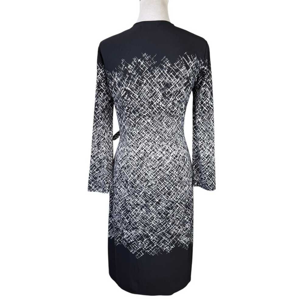 BCBGMaxazria Adele Black White Print 3/4 Sleeve V… - image 2