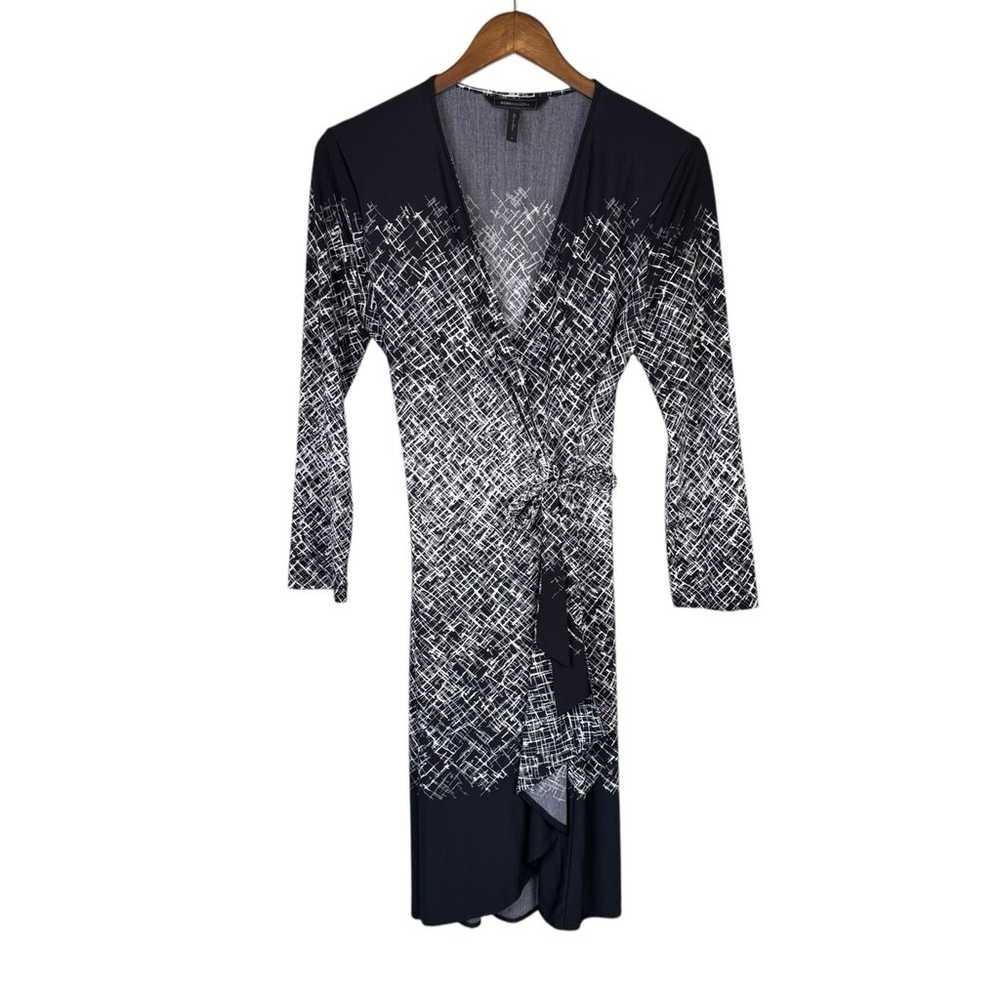 BCBGMaxazria Adele Black White Print 3/4 Sleeve V… - image 8