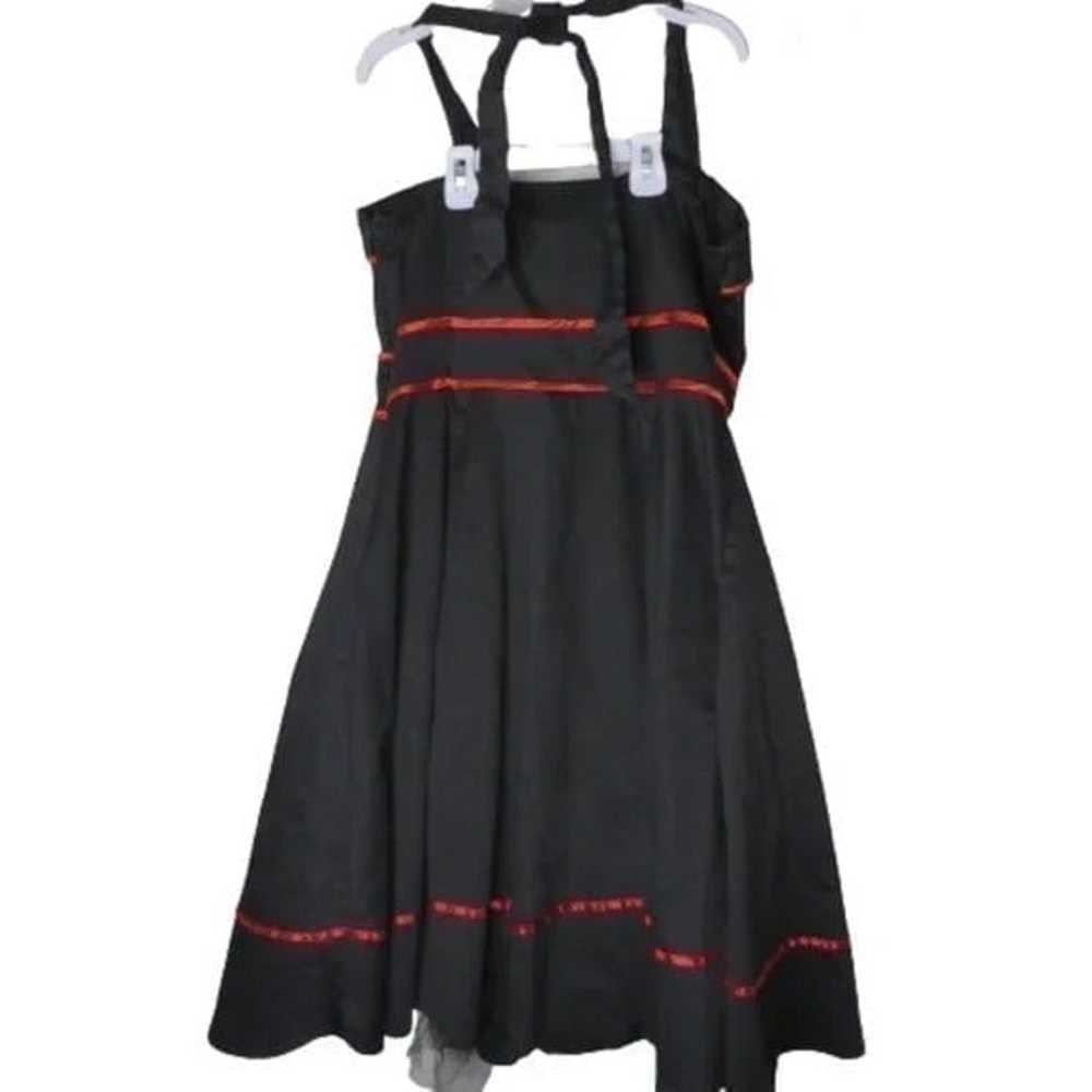 Hearts & Roses retro swing dress black with red d… - image 2