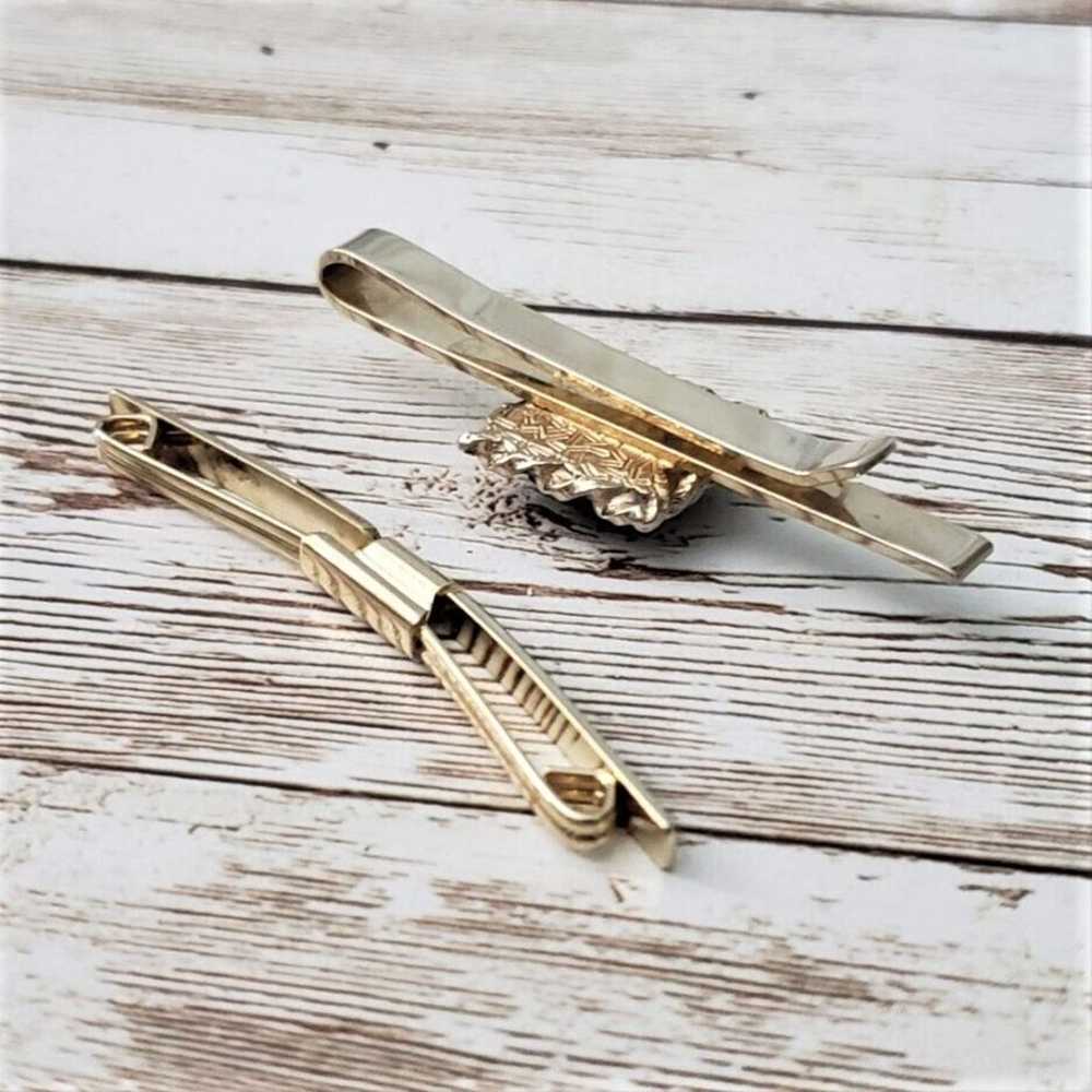 Set of Two Vintage Scarf Clips - Gold Tone - image 3