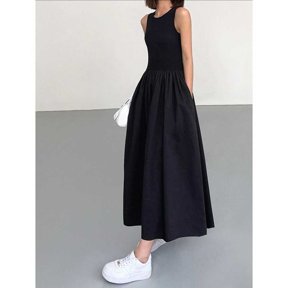 Commense Black Sleeveless Maxi Dress with Pockets… - image 5