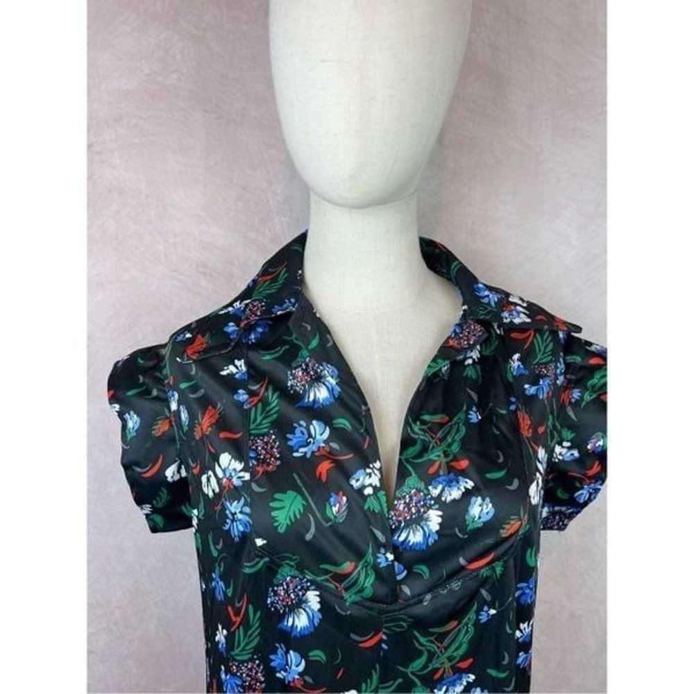 Vintage 1970s Mod Floral Dress with Dagger Collar - image 3