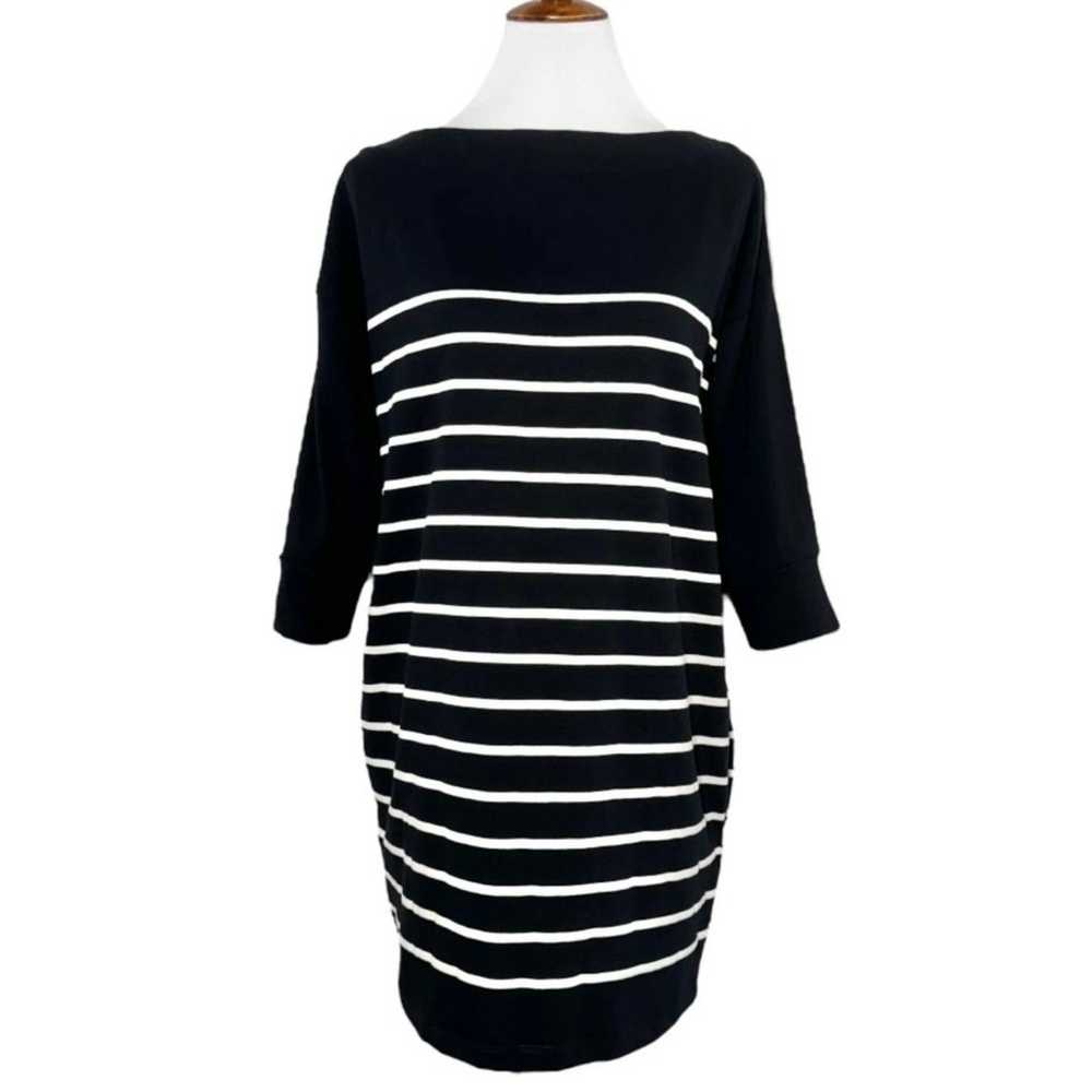 Band Of Outsiders Black White Striped Knit 3/4 Sl… - image 2