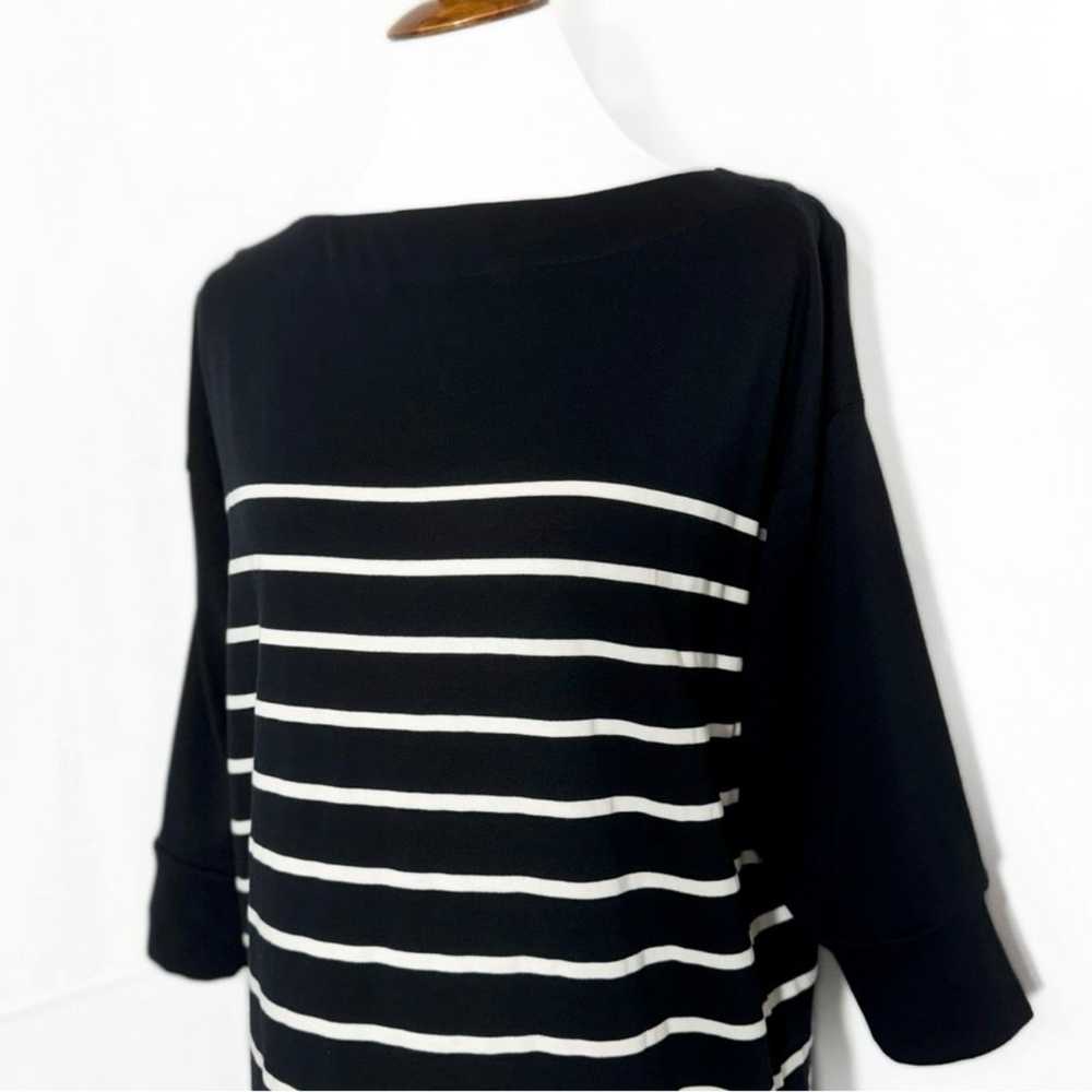 Band Of Outsiders Black White Striped Knit 3/4 Sl… - image 3