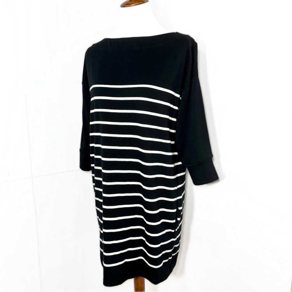 Band Of Outsiders Black White Striped Knit 3/4 Sl… - image 5