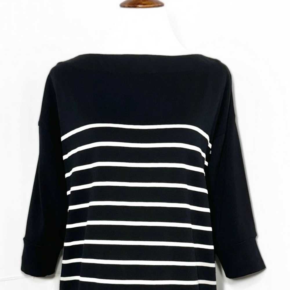 Band Of Outsiders Black White Striped Knit 3/4 Sl… - image 8