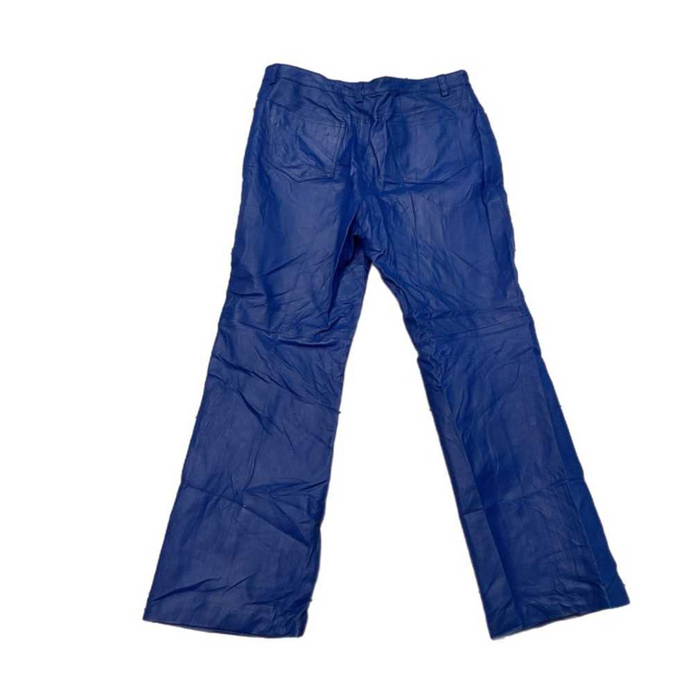 Vintage MetroStyle Genuine Leather Blue Pants - image 2