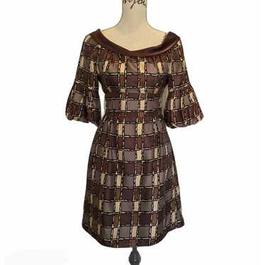 Nanette Lepore Retro Silk Dress Brown