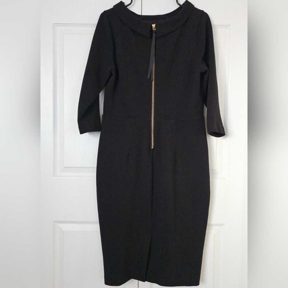 Boden Thick Ribbed Black Pencil Sheath Dress 10R … - image 12