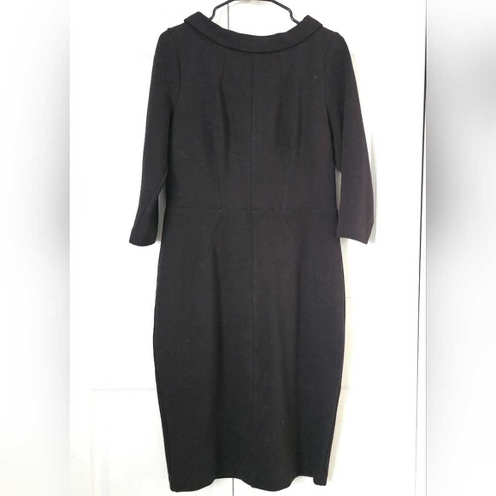 Boden Thick Ribbed Black Pencil Sheath Dress 10R … - image 1