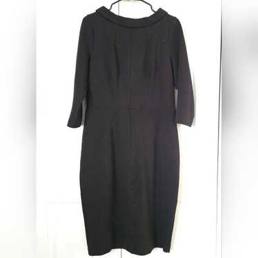 Boden Thick Ribbed Black Pencil Sheath Dress 10R … - image 1