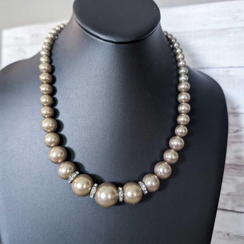 Vintage Necklace - Chunky Metallic Balls - image 1