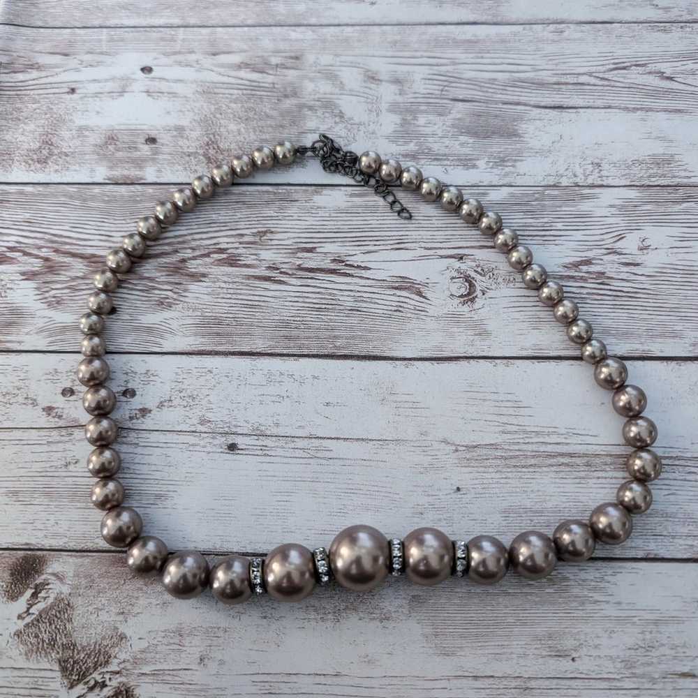 Vintage Necklace - Chunky Metallic Balls - image 5