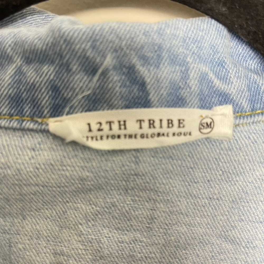 12th Tribe Hendrix Short Button Y2k Boho Denim Ro… - image 4