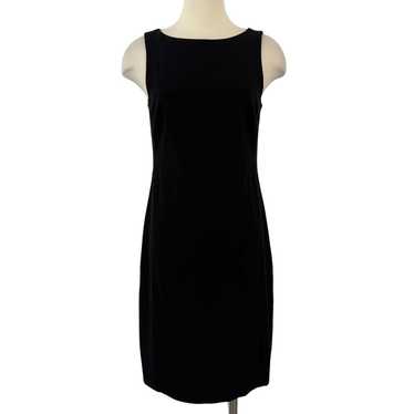 Theory Sheath Black Dress Stretch Cotton Sleeveles