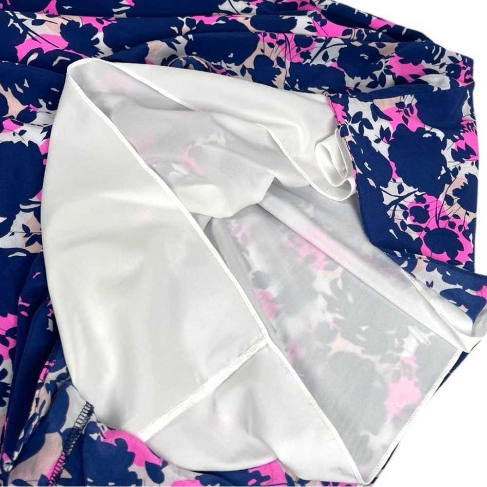 Alice & Trixie Blue Pink Floral 100% Silk Sleevel… - image 4