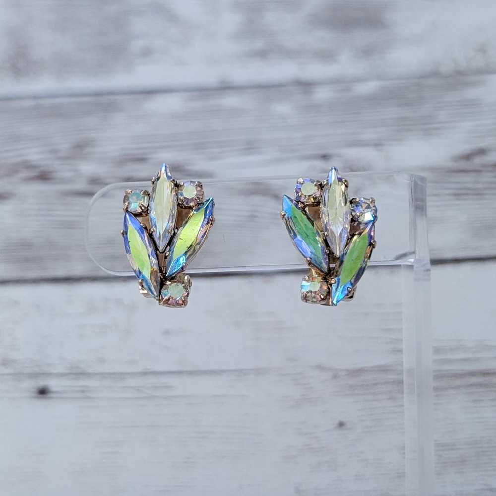 Vintage Clip On Earrings Stunning & Stylish Iride… - image 1