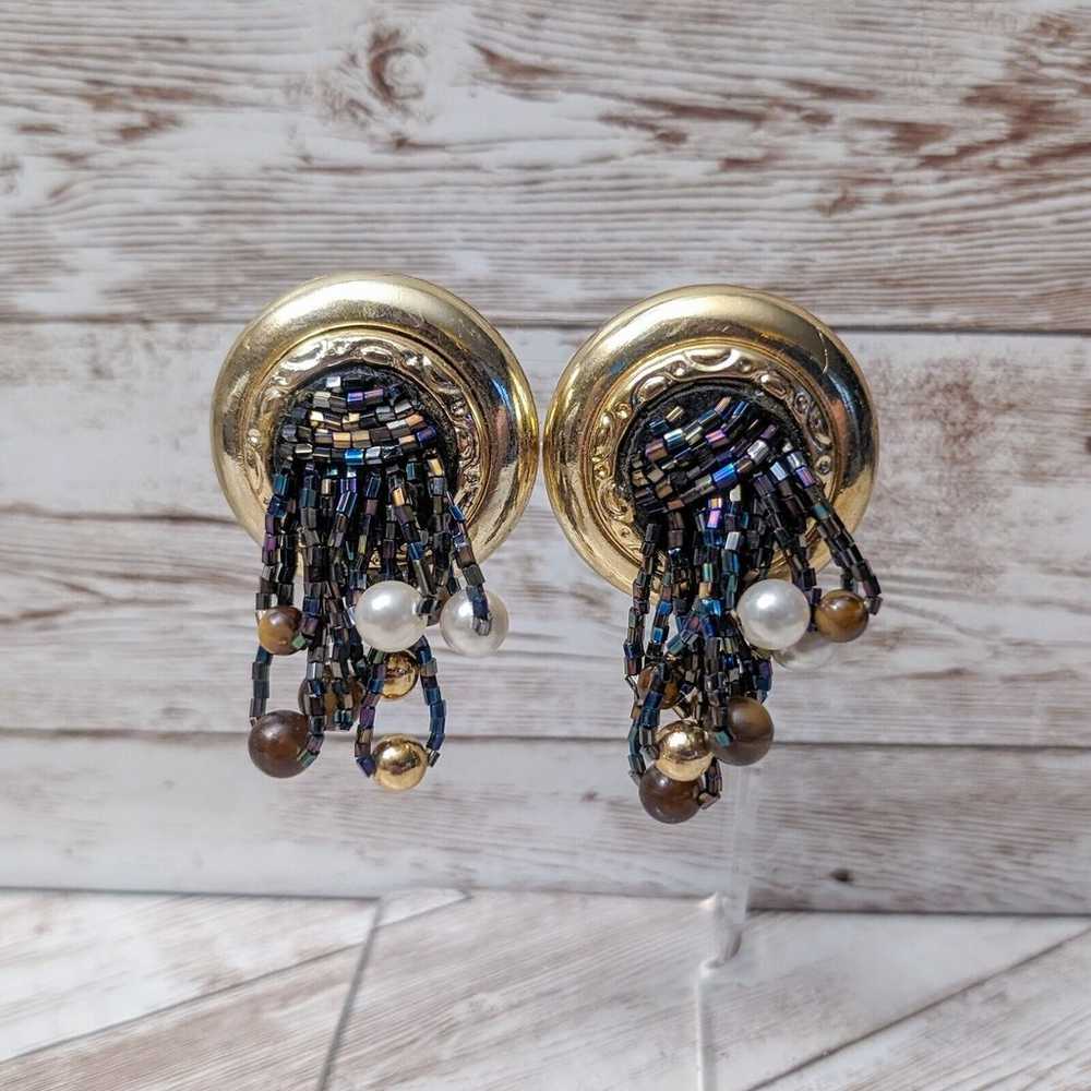 Vintage Clip On Earrings Extra Large Statement Ea… - image 1