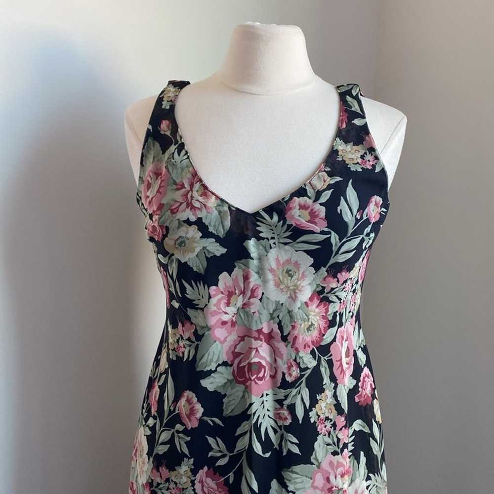 VINTAGE Midi Dress Womens Sz 12 Floral Print Roma… - image 2