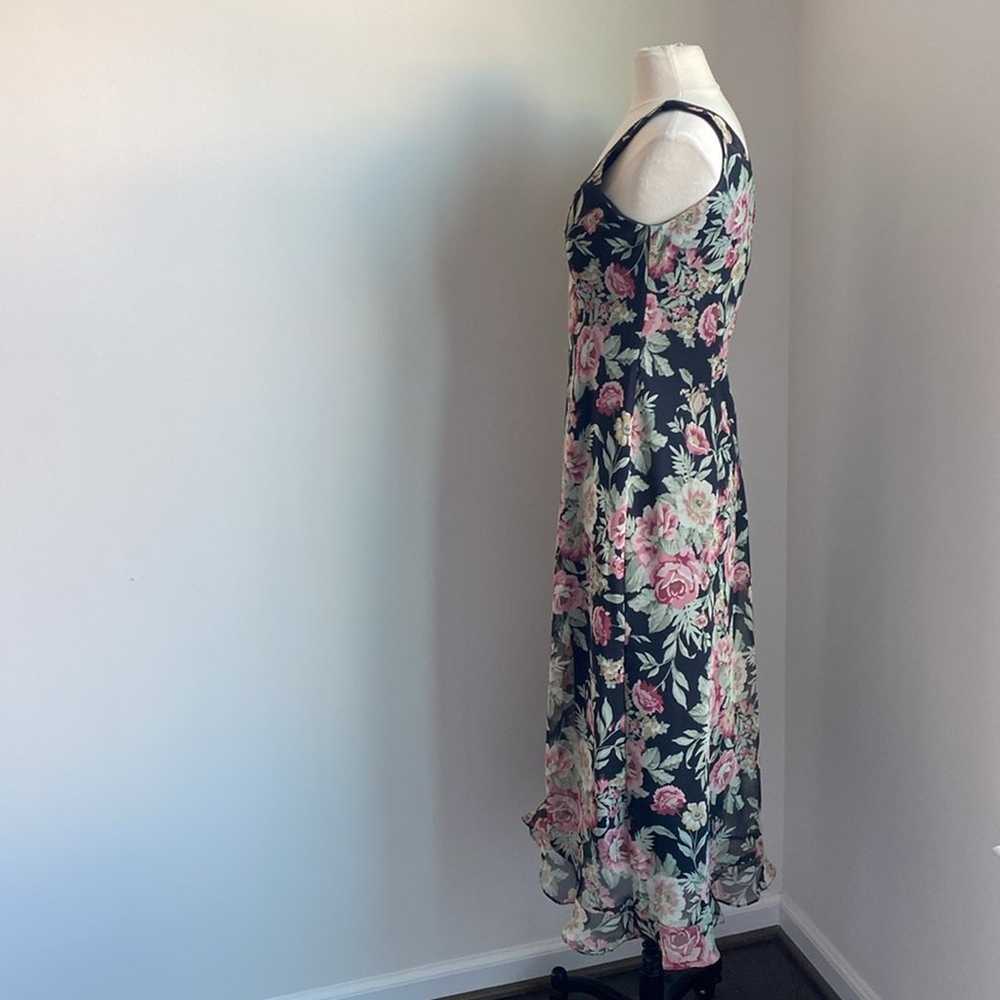 VINTAGE Midi Dress Womens Sz 12 Floral Print Roma… - image 3