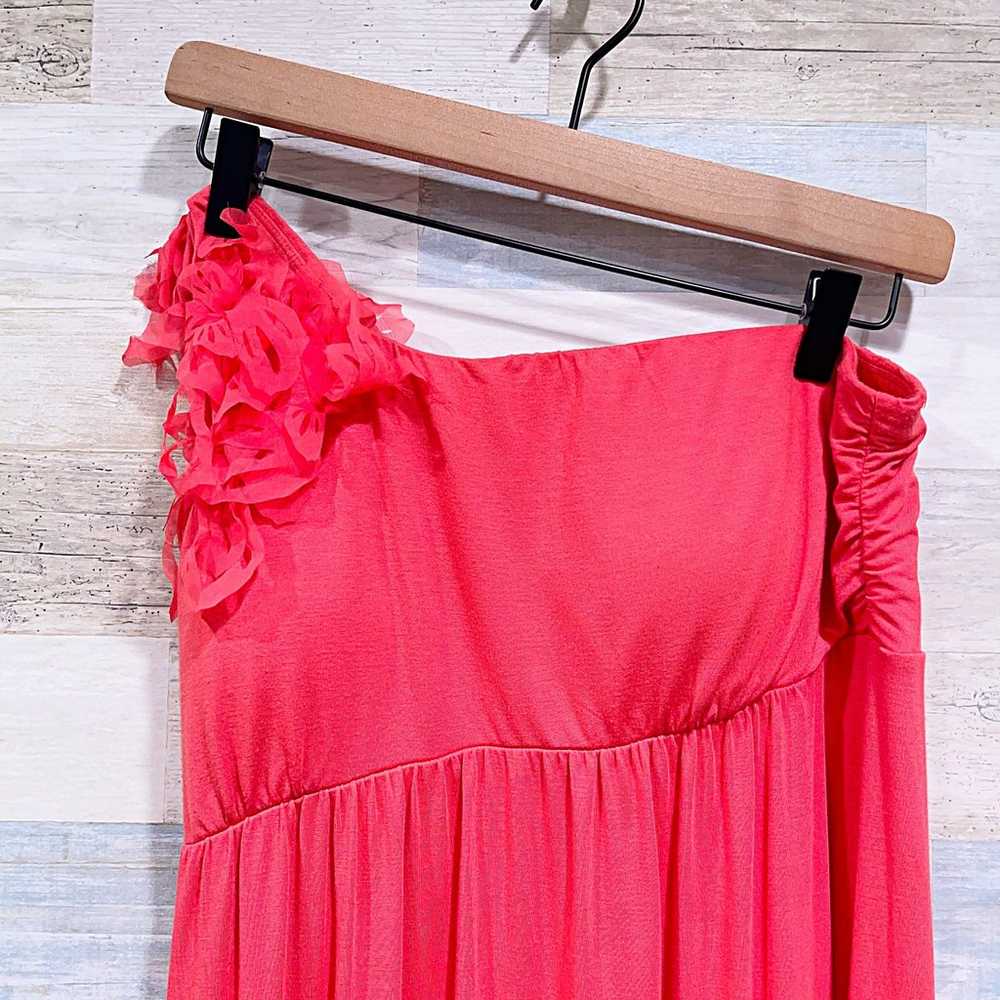 Soma Ruffle One Shoulder Maxi Jersey Dress Pink S… - image 2