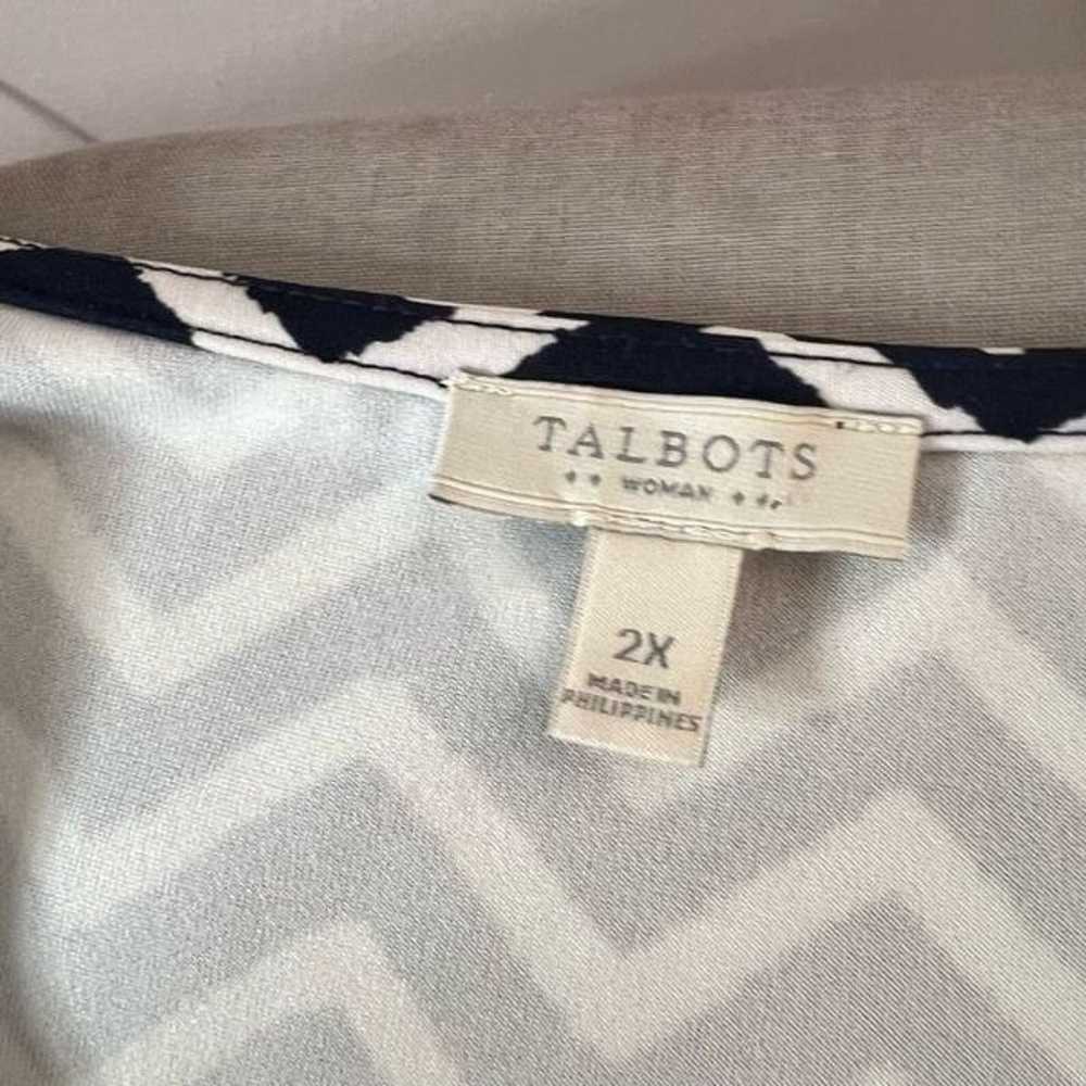 Talbots black & white zig zag print 3/4 sleeve dr… - image 7