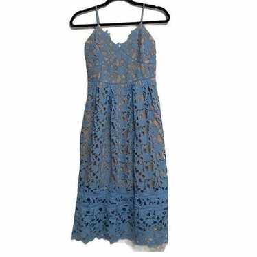 Beautiful Girl Nude & Blue Lace Sleeveless Dress … - image 1