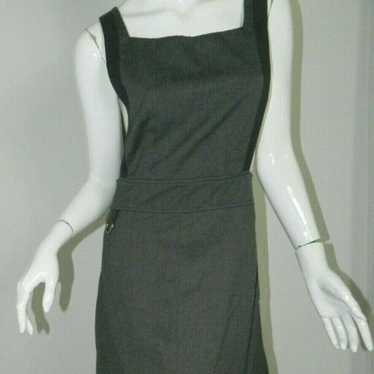 Rebecca Taylor Dress Gray Bib Style Pockets Size 6 - image 1