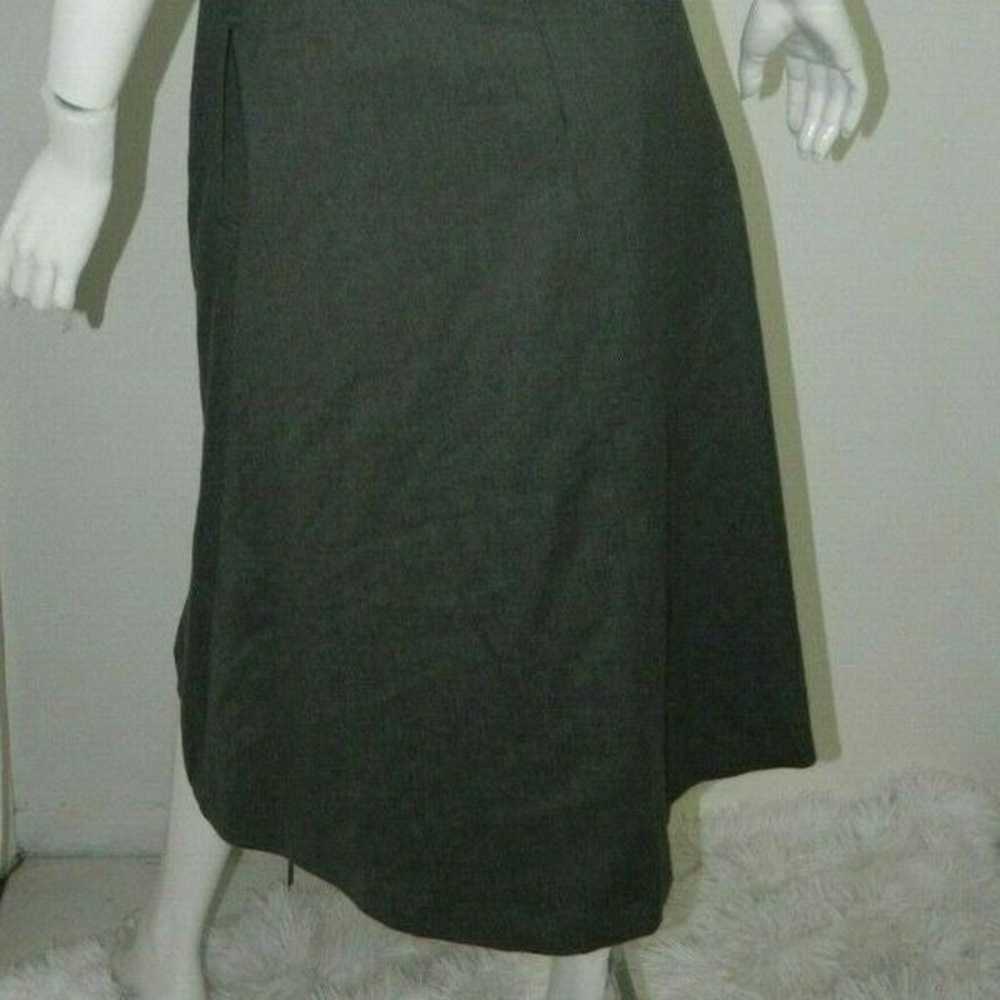 Rebecca Taylor Dress Gray Bib Style Pockets Size 6 - image 2