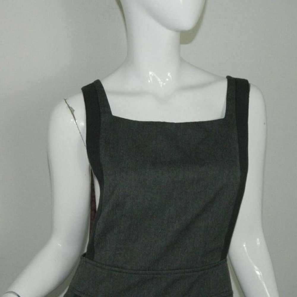 Rebecca Taylor Dress Gray Bib Style Pockets Size 6 - image 3