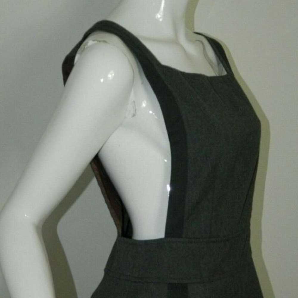 Rebecca Taylor Dress Gray Bib Style Pockets Size 6 - image 6