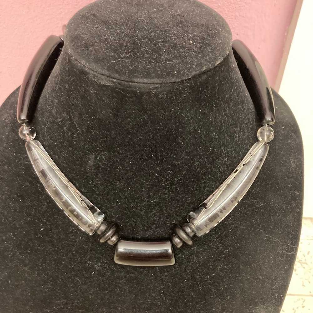 Black and White Choker Necklace - image 1