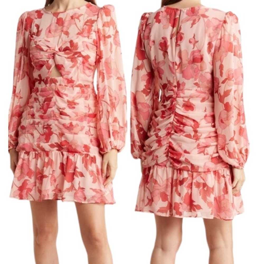 Astr the Label dress floral long sleeve pink X-La… - image 9