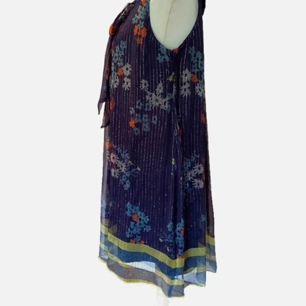 ECI New York Blue Floral Print Sleeveless Dress S… - image 2