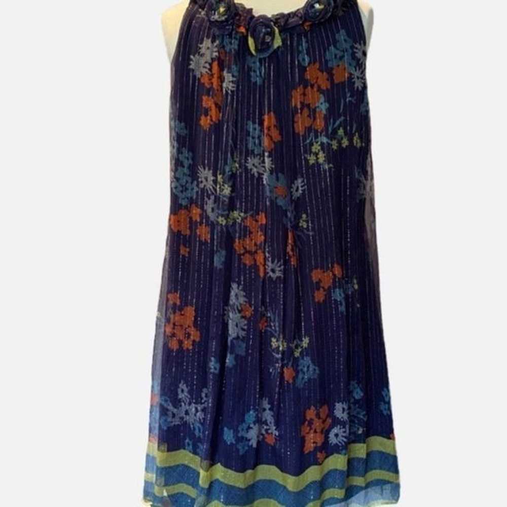 ECI New York Blue Floral Print Sleeveless Dress S… - image 3