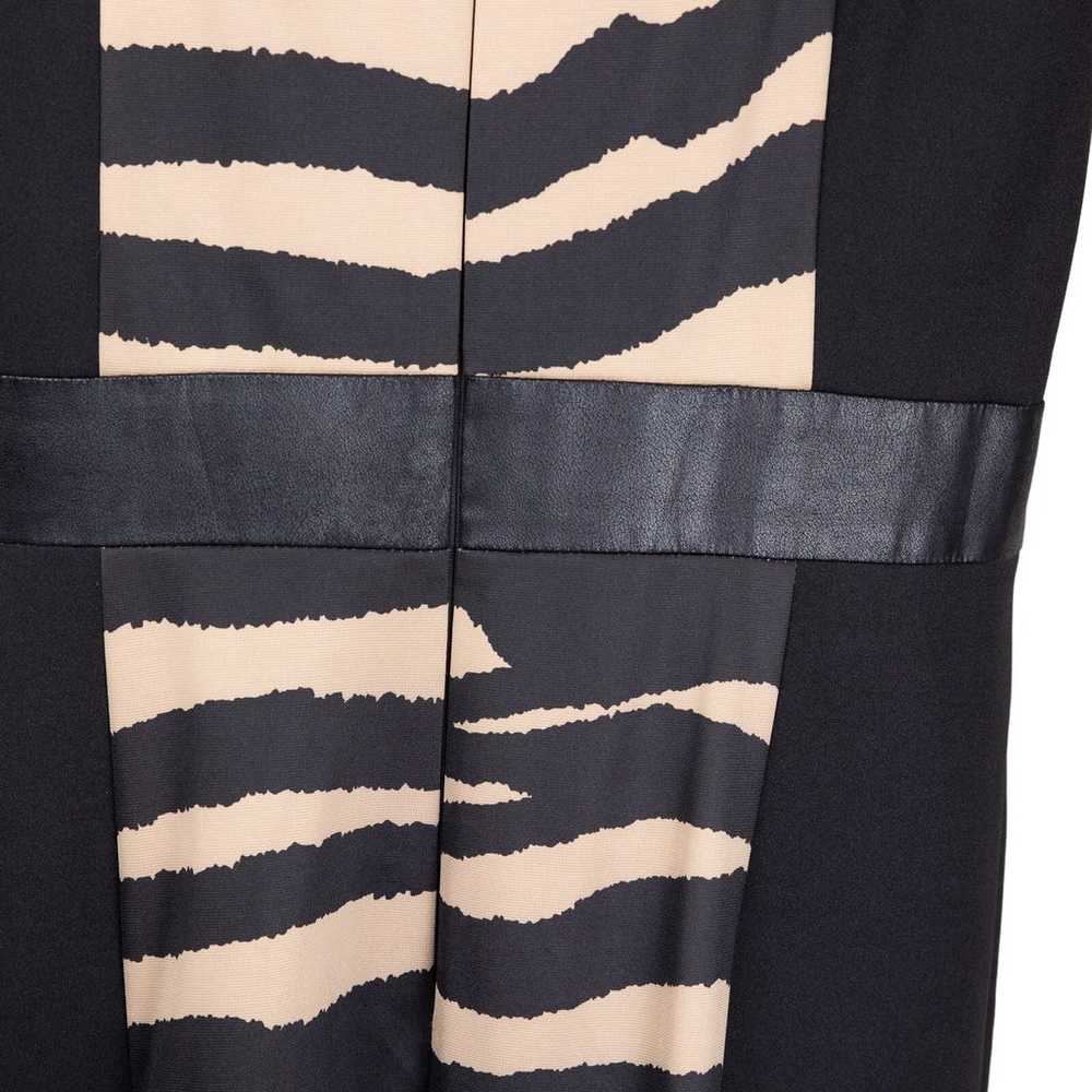 Tahari ASL Black Tan Animal Print Sheath Dress 12 - image 5