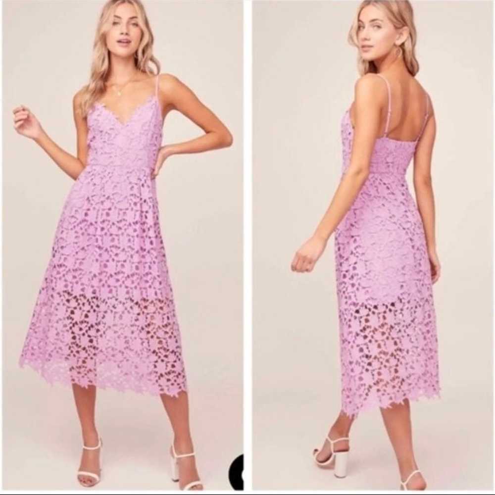 ASTR Lilac Lace Midi Dress - image 1