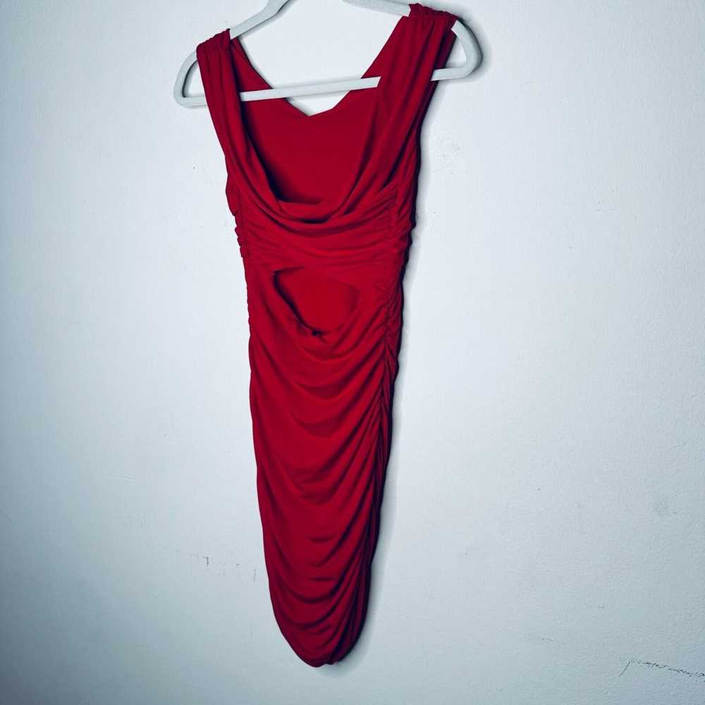 Guess Sexy Deep Red Ruched Draped Off-Shoulder Cr… - image 6