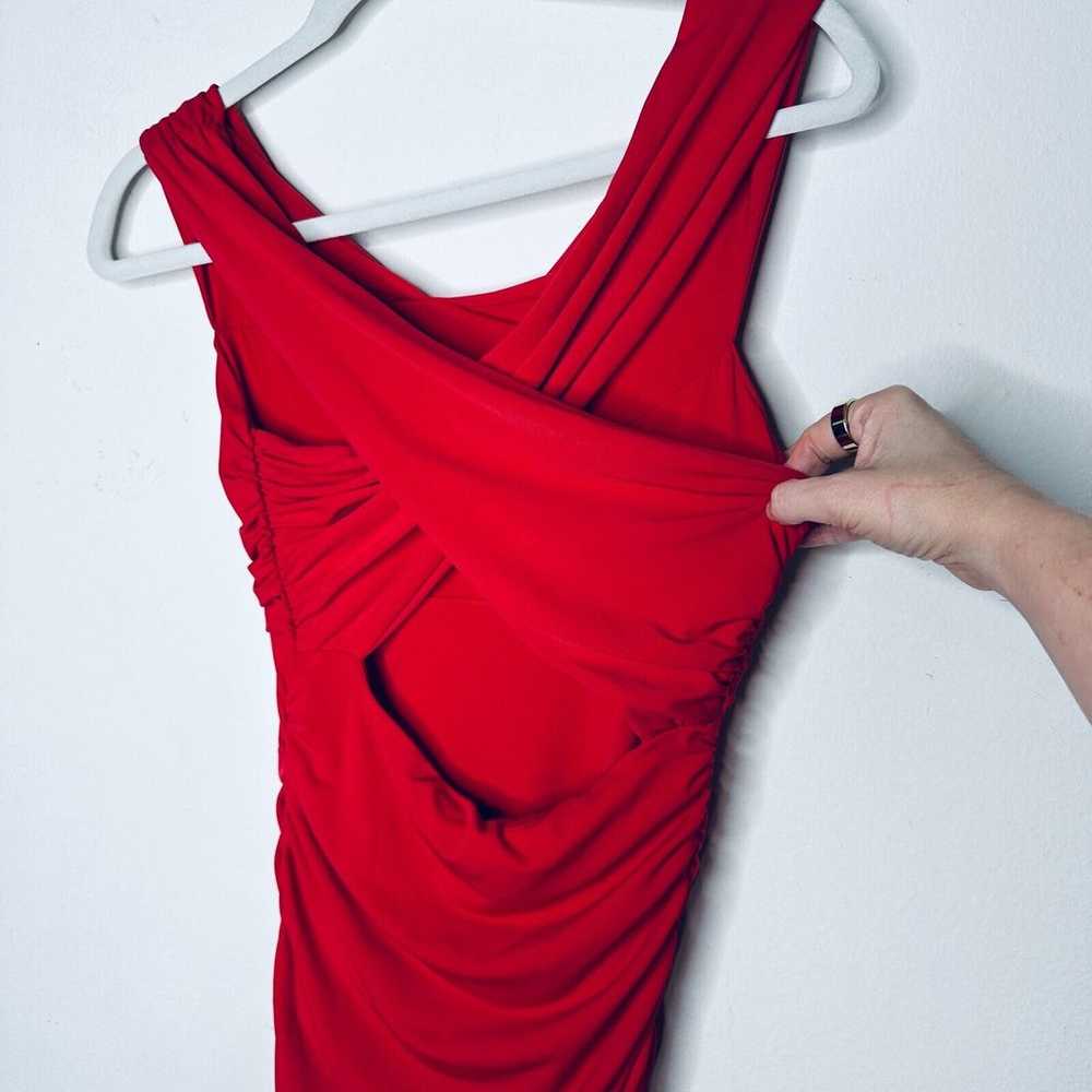 Guess Sexy Deep Red Ruched Draped Off-Shoulder Cr… - image 7