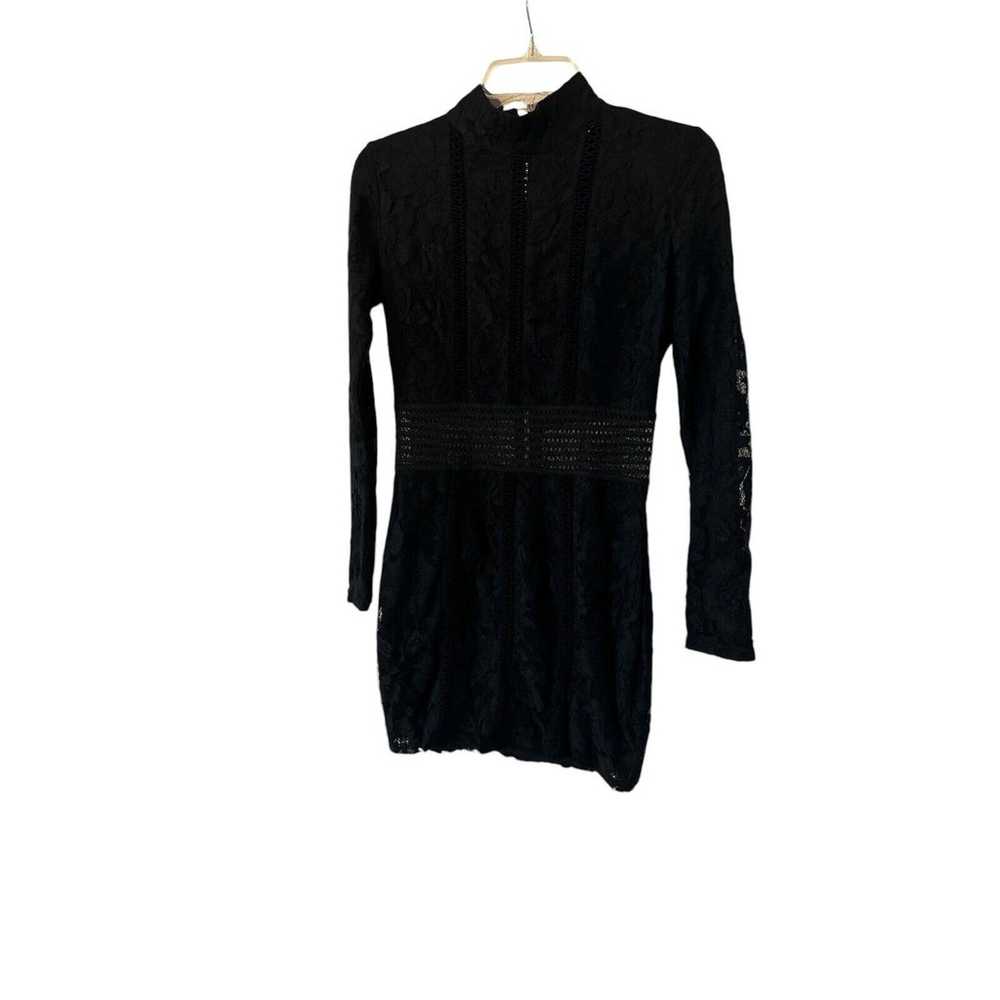 Rare London Axel Bodycon BLACK LACE MINI Dress SZ… - image 1