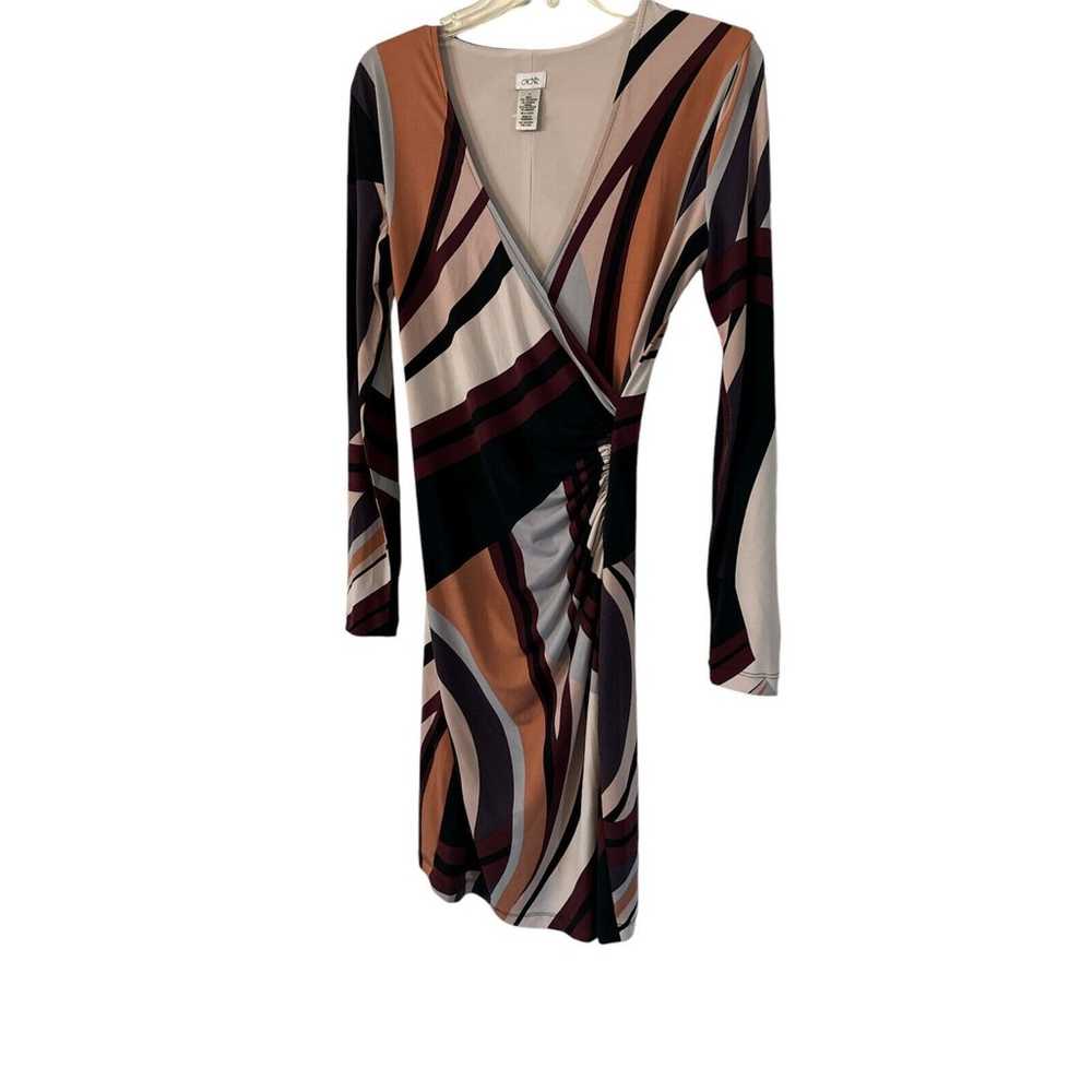 VINTAGE Y2K CACHE FAUX WRAP ABSTRACT PRINT MIDI D… - image 1