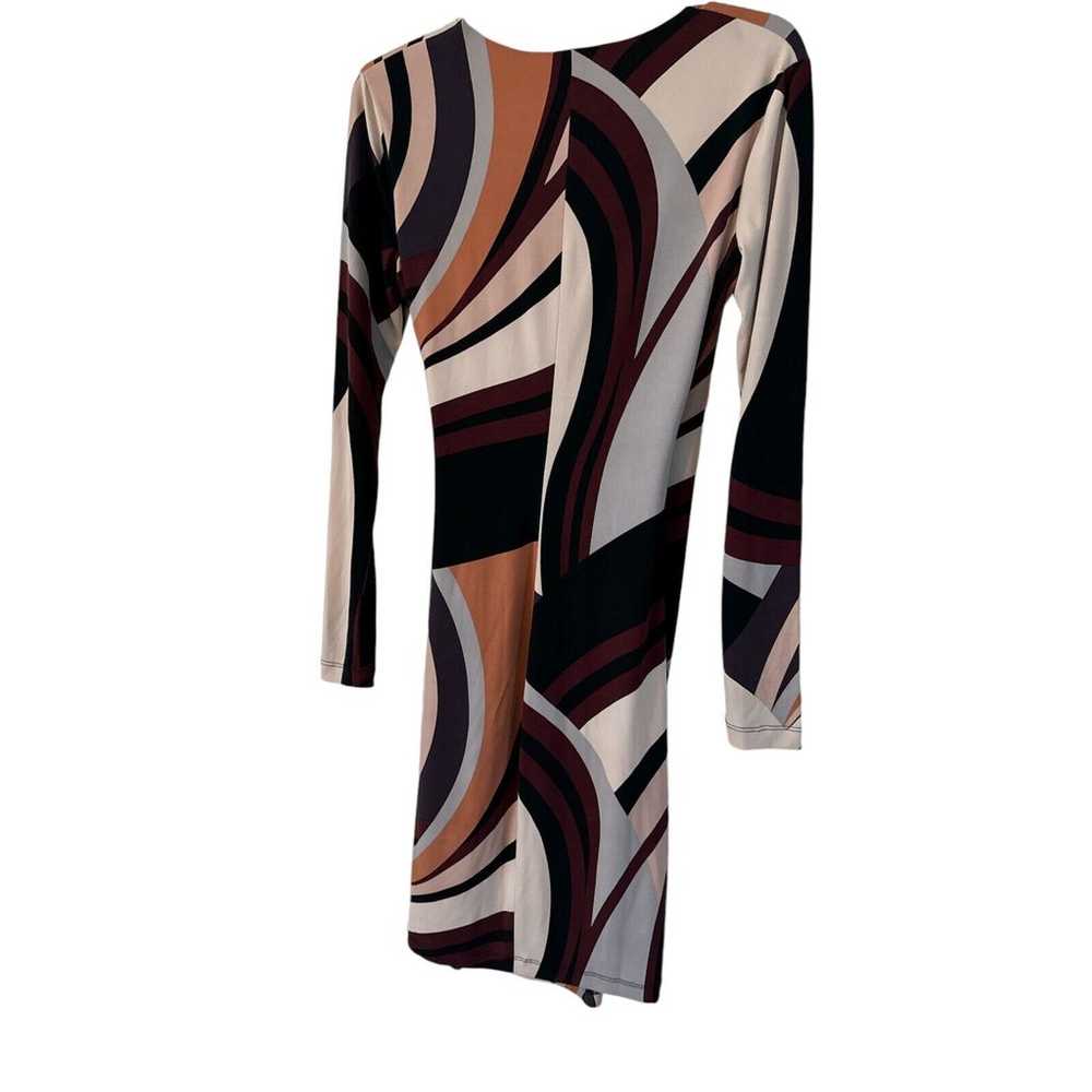 VINTAGE Y2K CACHE FAUX WRAP ABSTRACT PRINT MIDI D… - image 2