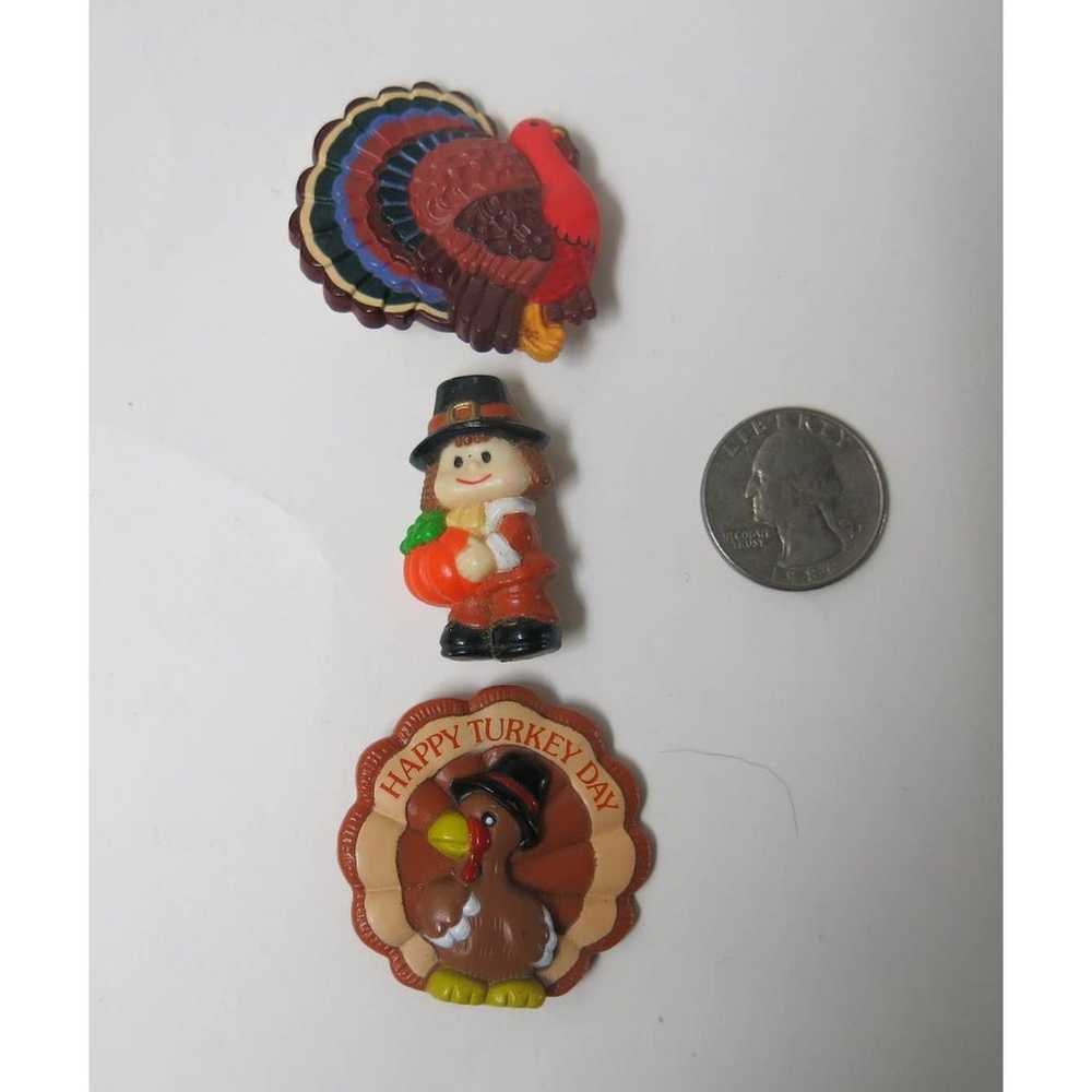 VINTAGE THANKSGIVING Pins Brooch Set 3 Turkey Pil… - image 2