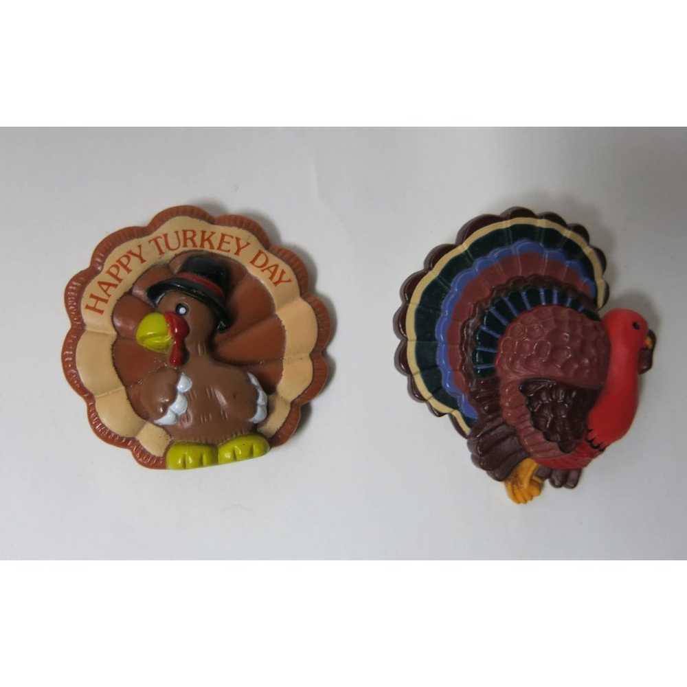 VINTAGE THANKSGIVING Pins Brooch Set 3 Turkey Pil… - image 3