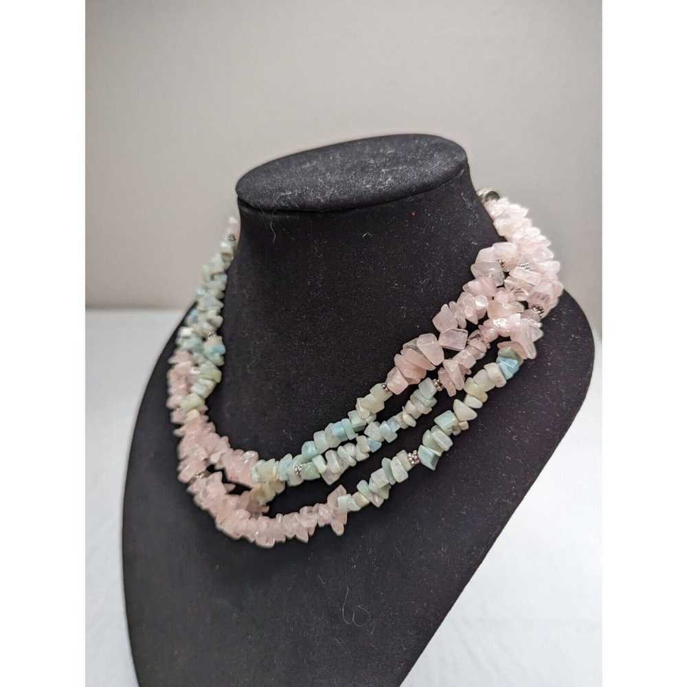 Vintage Multi Strand Natural Stone Beaded Necklac… - image 2