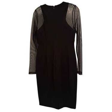 Calvin Klein mesh sleeve black dress