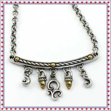 Brighton Silver Gold Vintage Dangle Necklace